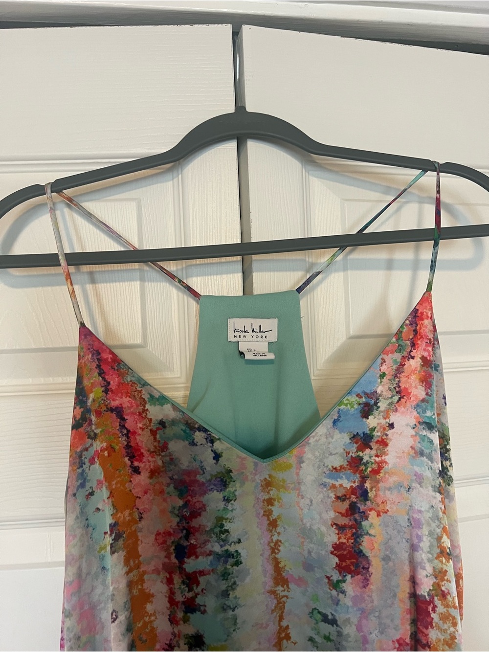 Nicole Miller Multicolor Abstract Print Slip Maxi Dress - Picture 2 of 7